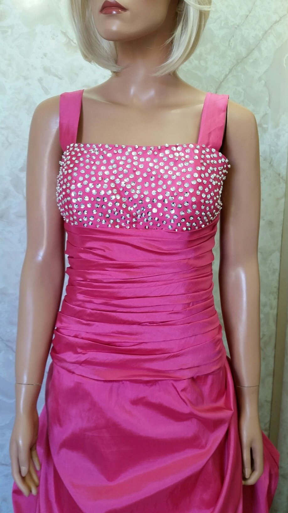 watermelon taffeta dress